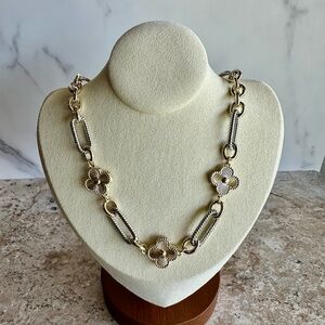 Elegant Gold and Silver Chain Necklace